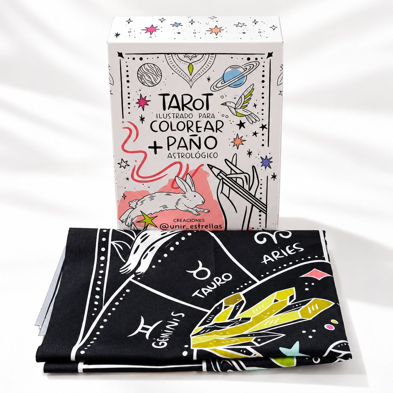 TAROT ILUSTRADO PARA COLOREAR + PAÑO ASTROLOGICO