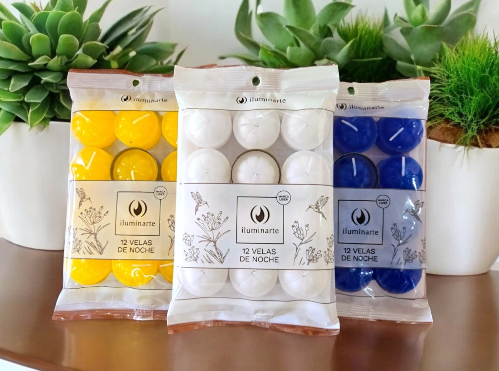 VELAS DE NOCHE X12 COLOR