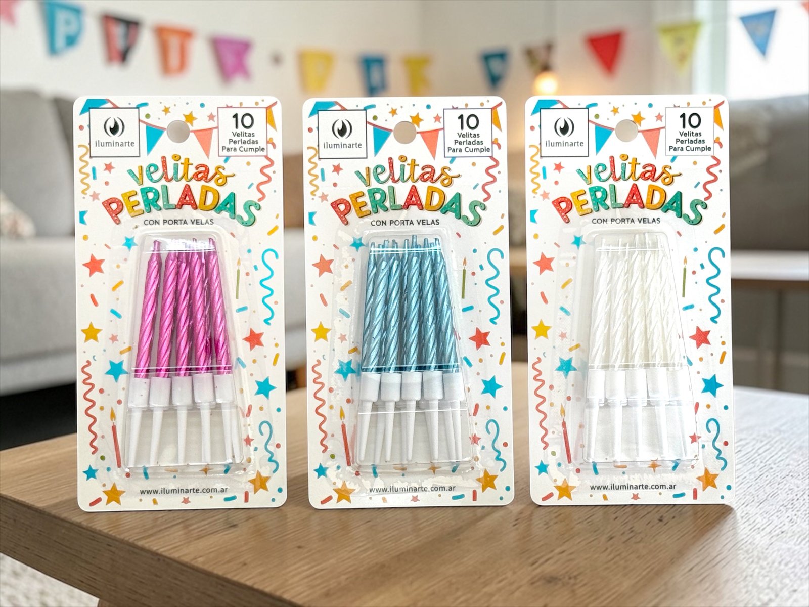 MINI VELAS PERLADAS (10 unidades)